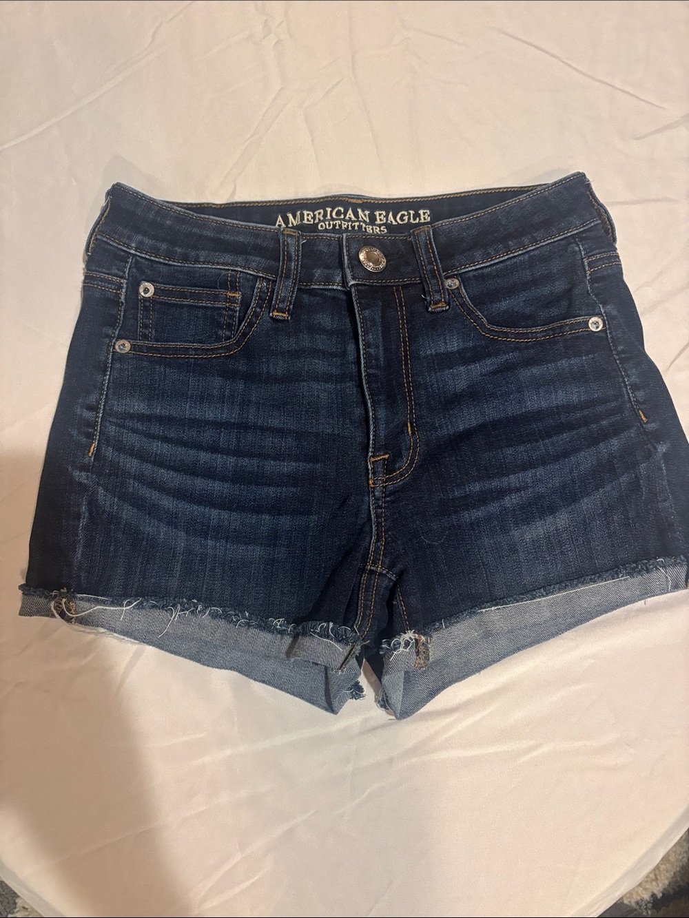 American Eagle Outfitters Dark Indigo Denim Cutoff Shorts